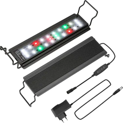 Produktbild von SWANEW 10W LED Aquarium mit timer Aquariumleuchte Abdeckung RGB Licht,30-45cm