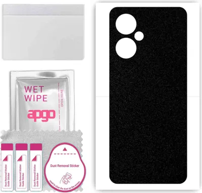 Produktbild von apgo Rückseite Schutzfolie, Skin, kompatibel mit OnePlus Nord CE 3 Lite, Hinten Displayschutzfolie aus Vinylfolie, kratzfest, einfache Montage - Mattschwarz