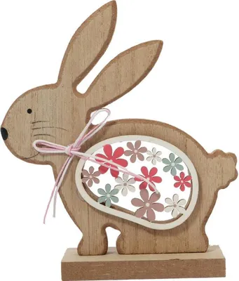 Zdjęcie produktu dla FIGURKA dekoracyjna 13cm ozdoba ZAJĄC drewno