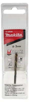 Immagine prodotto di Makita D-29636, Punta per trapano, punta elicoidale, 3 mm, 61 mm, metallo, 3,3 cm
