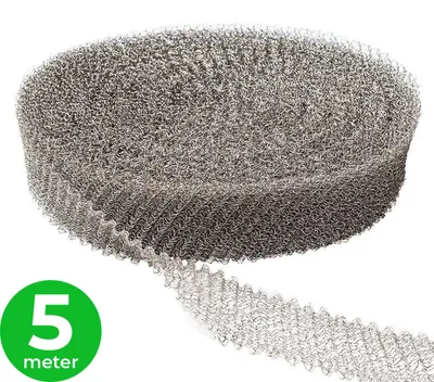 Productafbeelding van VerminBuster Muizengaas - 5m x 5cm - Rattengaas - RVS Weringsgaas - Stootvoegrooster gaas