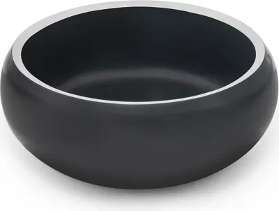Image de lionto Ecuelle en acier inoxydable pour chats, antiglisse, lavable à la main & durable, 12 cm de diamètre, 360 ml, noir
