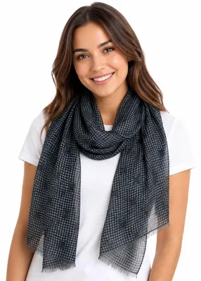 Produktbild von Trachten Halstuch Schal Kariert mit Hirschmotiv 185 x 70 cm | Schwarz
