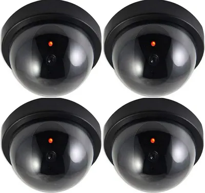 Immagine prodotto di Set di 4 telecamere di sicurezza finte con luci LED lampeggianti