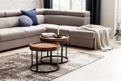 Immagine prodotto di Wohnling Tavolino in legno massiccio Sheesham set di 2 tavolini da salotto WL1.550