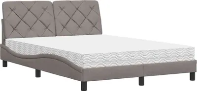 Produktbild von Bett mit Matratze Taupe 140x190 cm Stoff