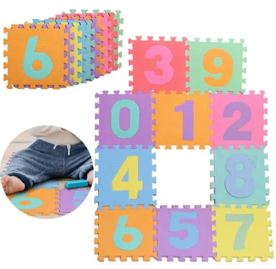 Zdjęcie produktu dla Puzzle piankowe dla dzieci cyferki 29 x 29 cm - 10 szt.