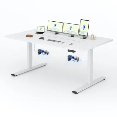 Produktbild von FLEXISPOT Biurko elektryczne z regulacją wysokości 180x80cm, 2 mocne silniki, udźwig 120 kg, zabezpieczenie antykolizyjne, 4 funkcje pamięci (biały)