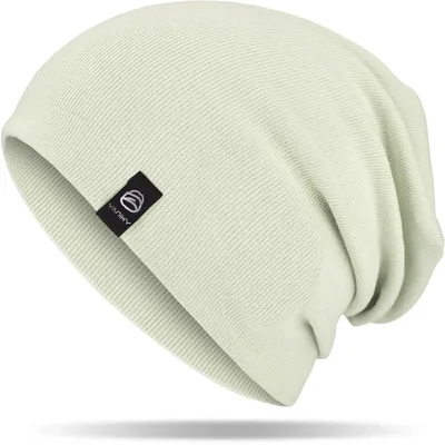 Immagine prodotto di Berretto da donna e da uomo, in cotone, color verde chiaro, maglia sottile