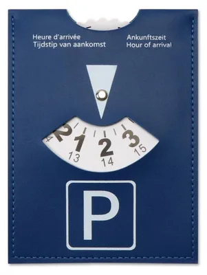 Produktbild von Parkscheibe Auto Soft-Touch Kunstleder 15 x 11 cm Blau StVO-konform