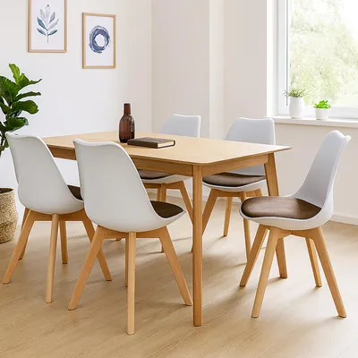 Produktbild von Esszimmerstuhl Samt 4er Set Atlanta Weiß/Braun