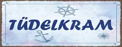 Produktbild von vianmo Blechschild 10x27 cm Tüdelkram blaues