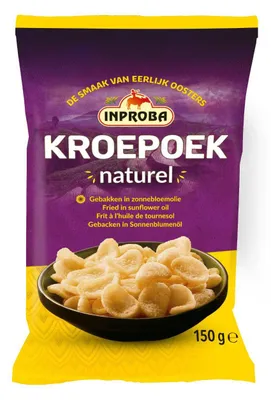 Produktbild von Inproba Kroepoek Naturel 150g, Gebacken in Sonnenblumenöl, Knuspriger Snack