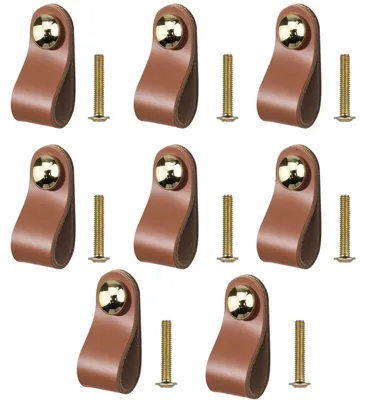 Obrázok produktu pre 8 kusov kožených úchytiek na zásuvky s skrutkami