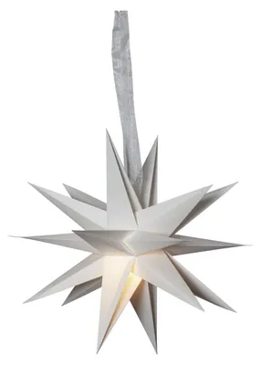 Produktbild von Star Trading 502-21 Papierstern "December"weiß, Ø ca. 35 cm, 18 Spitzen, mit Band,ohne Kabel und Leuchtmittel, Vierfarb-Karton