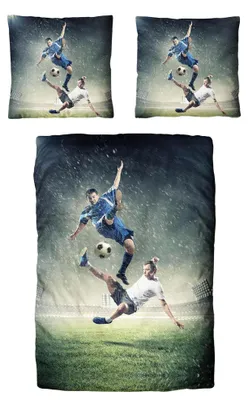 Produktbild von Traumschloss Renforcé Bettwäsche - Fussball Duell 155 x 220 cm Fussball Duell