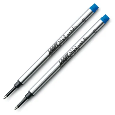 Productafbeelding van LAMY M63 rollerbalpenvullingen met dop blauw - Set van 2