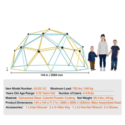 Immagine prodotto di Cupola di arrampicata, adatta a 4-5 bambini, 12FT tipo A