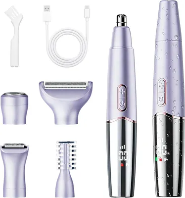 Produktbild von Intimrasierer für Frauen, Epilierer Damen 5 in 1 Digitalanzeige, Wasserdicht nach IPX7, USB-Aufladbar, für Gesicht, Achselhöhlen, Arme und Bikinizone