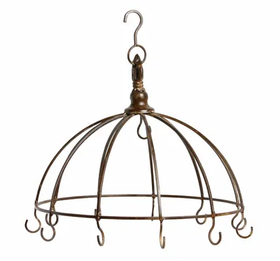 Produktbild von Metallkrone Rostbraun zum Hängen, Vintage Deko, Kräutertrockner Ø31cm H31cm