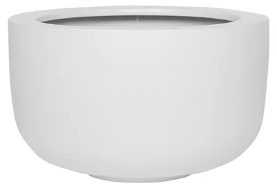 Image de Grand Pot de Fleurs Ronde en Fiberstone pour Intérieur et Extérieur