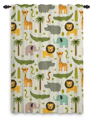 Produktbild von Vorhänge Kinderzimmer Safari Tiere Dschungel 107x160 cm