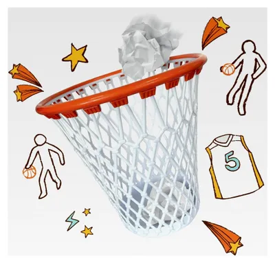 Produktbild von Basketball Mülleimer, Papierkorb im Basketball Design, Dekoration für Räume, Geschenke für Jungen