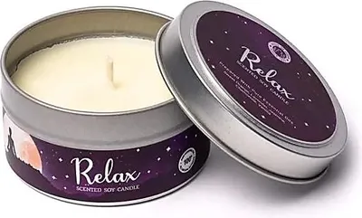 Produktbild von Song Of India Duftende Sojakerze Relax in der Dose – 80 g Packung mit 2 Stück