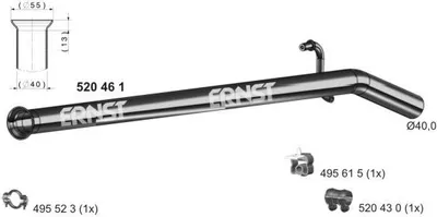 Produktbild von ERNST Abgasrohr Auspuffrohr für RENAULT TWINGO II (CN0) 520461