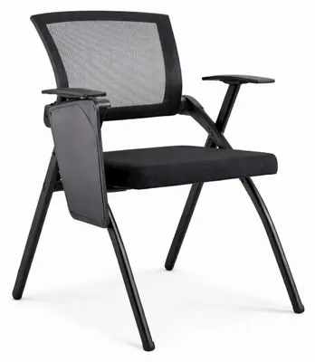 Produktbild von Ergonomischer Seminarstuhl mit Netzrückenlehne und klappbarem Tisch