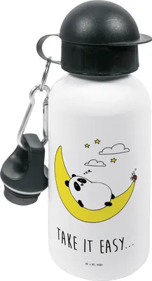 Produktbild von Mr. & Mrs. Panda Wasserflasche Panda Easy - Weiß - Geschenk, Kinderflasche, outdoor trinkflasche, Kindergarten, Kinder