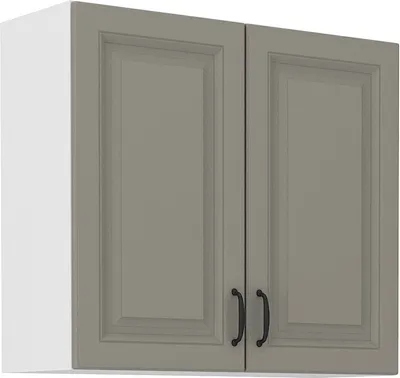 Immagine prodotto di Armadietto superiore alto SOPHIA - larghezza 80 cm, grigio chiaro / bianco