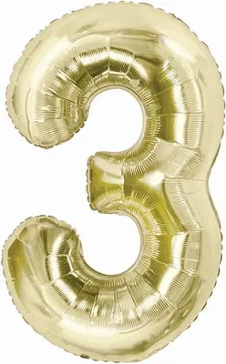 Produktbild von Folienballon, Zahl 3, Gold, Champagner, 85 cm
