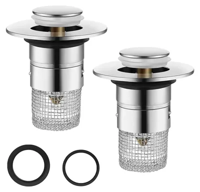 Produktbild von Universeller Abflussstopfen mit Haarsieb, 34-40 mm, Abflussstopfen für Waschbecken und Badewannen