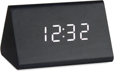 Immagine prodotto di Orologio da tavolo digitale Nero PVC Legno MDF (11,7 x 7,5 x 8 cm)
