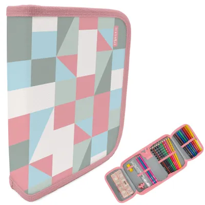 Image de Étui de papeterie avec 28 pièces - Motifs pastel