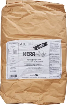 A large paper bag of ceramic powder.