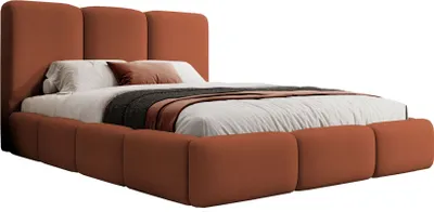 Produktbild von Selsey Bauro - Polsterbett 160x200 mit Stauraum und Samtbezug, kupferbraun