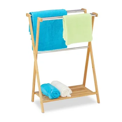 Produktbild von relaxdays Handtuchhalter stehend Bambus