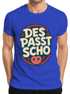 Zdjęcie produktu dla Koszulka męska "Oktoberfest" z motywem bawarskim, brezel, humor, spodnie skórzane, sukienka, kolor niebieski, rozmiar 3XL
