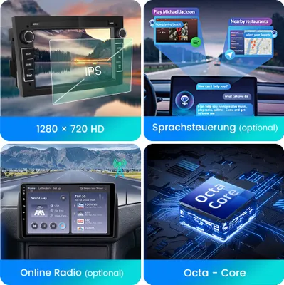 Immagine prodotto di Dispositivi di navigazione integrati, Carplay, Android15, WIFI, DAB, autoradio, NAVI, WIFI, Per Opel Zafira B Corsa D Astra H Vivaro Vectra C 6+64G RD FM