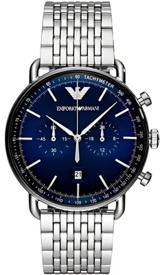 Produktbild von Emporio Armani Aviator Chronograph Edelstahl Blau AR11238