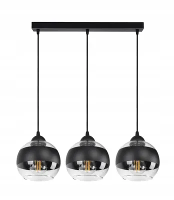 Zdjęcie produktu dla Lampa Wisząca Sufitowa Żyrandol Czarna Szklane Kule Black Belt BZ3 LED E27