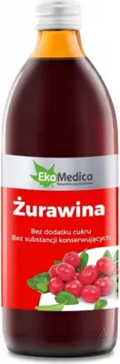 Image de Jus de canneberge EkaMedica : 1000ml pur rafraîchissement naturel