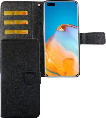 Produktbild von Huawei P40 Tasche Handy Hülle Schutz-Cover Flip-Case mit Kartenfach Schwarz