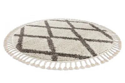 Produktbild von Teppich BERBER TROIK Kreis sahne Franse berber marokkanisch shaggy beige rund 120 cm