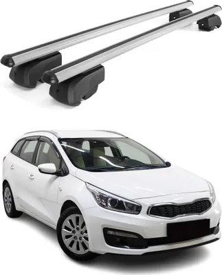 Produktbild von Dachträger Gepäckträger für Kia Ceed JD SW 2012-2018 ABE Aluminium Grau 2x