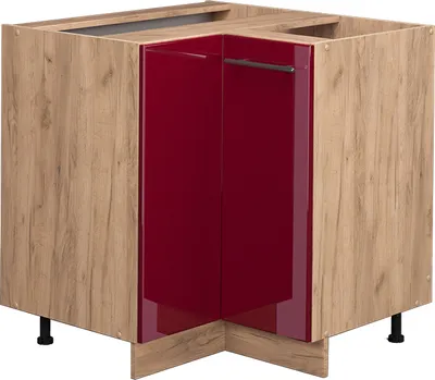 Produktbild von Eckunterschrank Vicco Fame-Line Bordeaux Hochglanz 80.5 cm ohne Arbeitsplatte, Model 38351