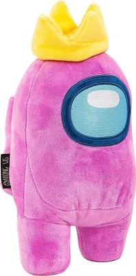 Produktbild von Soma Among Us Plüschtier Among Us Kuscheltier XXL 30 cm Plüschpuppen Weiche Puppe Kissen Kinderspielzeug Among Us Capricorn mit Krone 30 cm pink