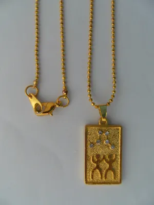 Produktbild von Kette mit Sternzeichen Anhänger: Zwillinge, Ketten Horoskop Astrologie Tierkreiszeichen golden